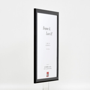 Rama na zdjęcia z drewna „Profil 43”, czarna, wysoki połysk, 45x60 cm, szkło muzealne