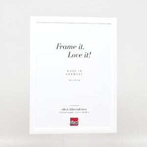 Ramka na zdjęcia z drewna Effect Profil 43, 50x65 cm, biały połysk, szkło muzealne