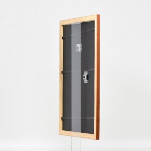 Ramka na zdjęcia z drewna Profil 43, brązowa, 50x70 cm – muzealne szkło i naturalny furkier