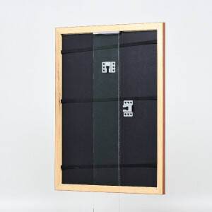 Ramka na zdjęcia z drewna, profil 43, brązowa, 60x60 cm, szkło muzealne