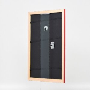 Effect Holz-Bilderrahmen Profil 43 rot hochglanz 60x80 cm Museumsglas