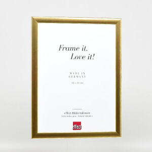 Ramka na zdjęcia z drewna Profil 43, złota, 59,4x84,1 cm, szkło muzealne