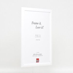 Ramka na zdjęcia z drewna Effect Profil 43, biała, połyskująca, 62x93 cm, szkło muzealne