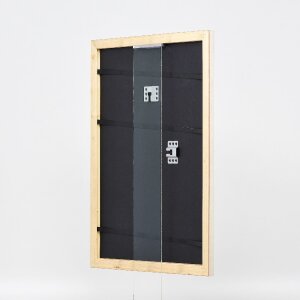 Ramka na zdjęcia z drewna Profil 43 srebrna 70x100 cm z szkłem muzealnym