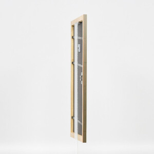 Ramka na zdjęcia z drewna Profil 43, 70x70 cm, srebrna, z szkłem muzealnym