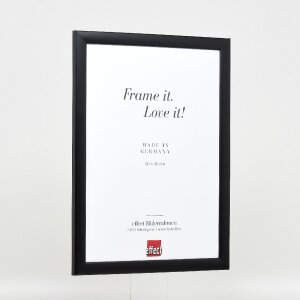 Ramka na zdjęcia z drewna Profil 43 czarna 14,8x21 cm z szkłem muzealnym