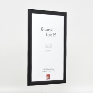 Ramka na zdjęcia z drewna Profil 43 czarna 14,8x21 cm z szkłem muzealnym