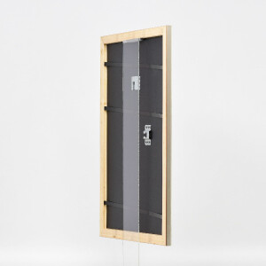 Ramka na zdjęcia drewniana Profil 43 srebrna 30,5x91,5 cm z szkłem muzealnym