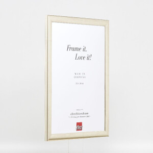 Ramka na zdjęcia drewniana Profil 43 srebrna 30,5x91,5 cm z szkłem muzealnym