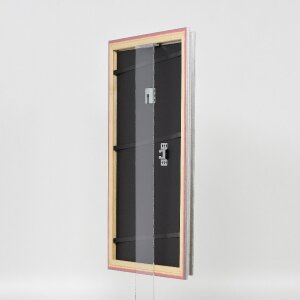 Ramka na zdjęcia z drewna profilowa 44 srebrna 10x10 cm z szkłem muzealnym