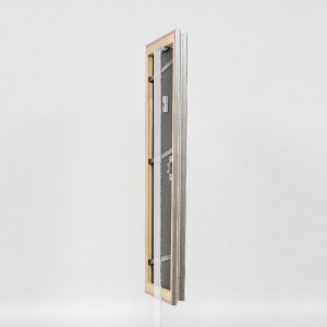 Ramka na zdjęcia z drewna Profil 44 srebrna 28x35 cm, szkło muzealne