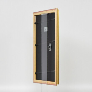 Rama drewniana barokowa, model 44, złota, 35x100 cm, szkło muzealne