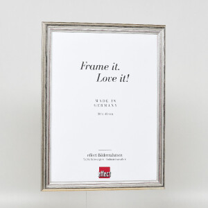 Rama drewniana barokowa Effect Profil 44 srebrna z szkłem muzealnym 59,4x84,1 cm