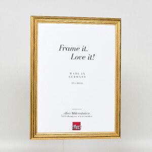 Ramka na zdjęcia z drewna Profil 44, złoty, 59,4x84,1 cm, szkło muzealne