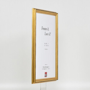 Ramka na zdjęcia z drewna Profil 44, złoty, 59,4x84,1 cm, szkło muzealne