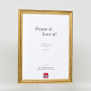 Ramka na zdjęcia z drewna Profil 44, złoty, 59,4x84,1 cm, szkło muzealne