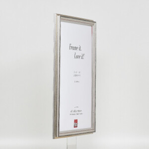 Ramka na zdjęcia w stylu barokowym 62x93 cm z szkłem muzealnym, srebrna – Effect