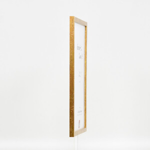 Ramka na zdjęcia z drewna profilowa 51, antyk złoty, 25x30 cm, szkło muzealne