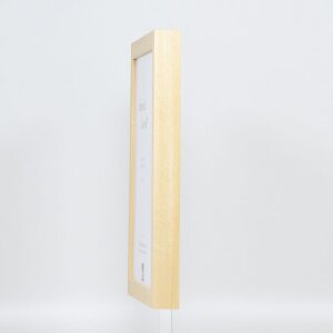 Efekt drewniana ramka na zdjęcia profil 55 naturalny 13x13 cm szkło muzealne