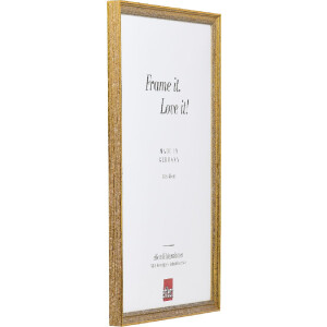 Rama na zdjęcia z drewna w profilu 66, antyk złoty, 24x30 cm, szkło muzeum