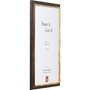 Ramka na zdjęcia z drewna wiejskiego 23x70 cm, ciemnobrązowa z szkłem muzealnym – Effect