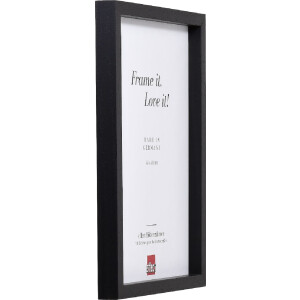 Ramka na zdjęcia z drewna Effect, profil 74, czarna, 30x45 cm, szkło muzealne