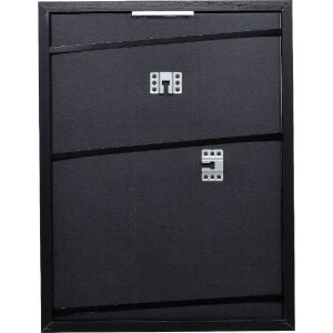 Ramka na zdjęcia z drewna Effect, Profil 74, czarna, 70x100 cm, szkło muzealne