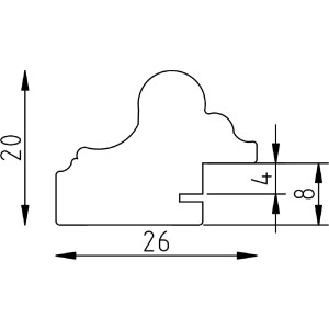 Effekt Ramka na zdjęcia z drewna Profil 86 Barok 70x100 cm czarno-srebrna szkło muzealne