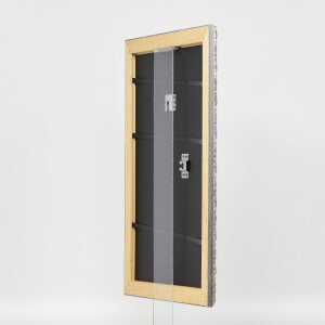 Efekt Drewniana rama Profil 94 srebrny 25x80 cm Szkło muzealne
