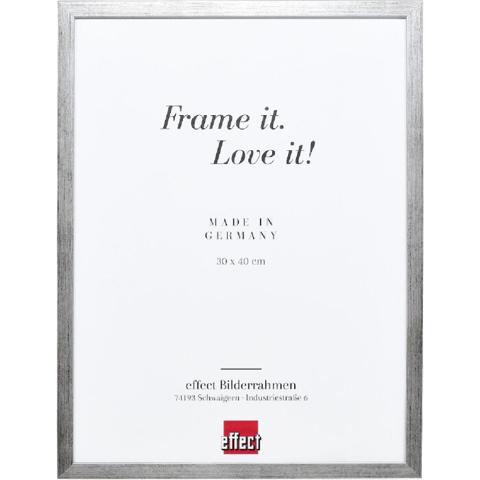 Effect Holzrahmen Profil Top S silber 25x50 cm Museumsglas