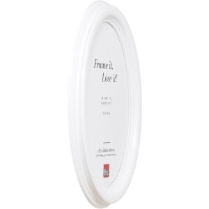 Ramka na zdjęcie owalna Profil HB 10x15 cm – biała, drewniana, z szkłem kryształowym