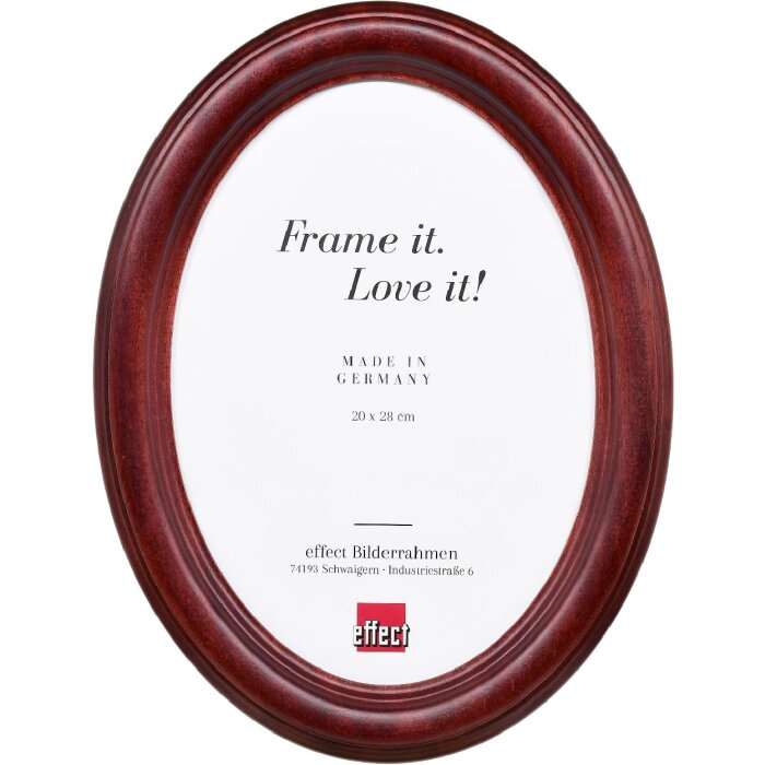 Ramka na zdjęcia owalna z profilu Effect, 13x18 cm, kolor mahoni