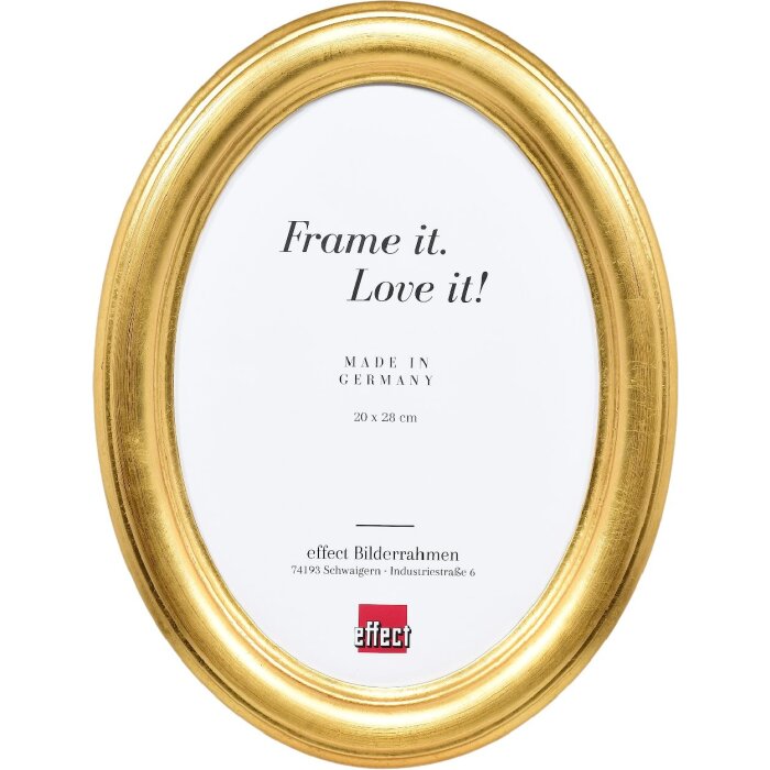 Ramka na zdjęcia owalna z profilu HB 15x20 cm, złota – Effect