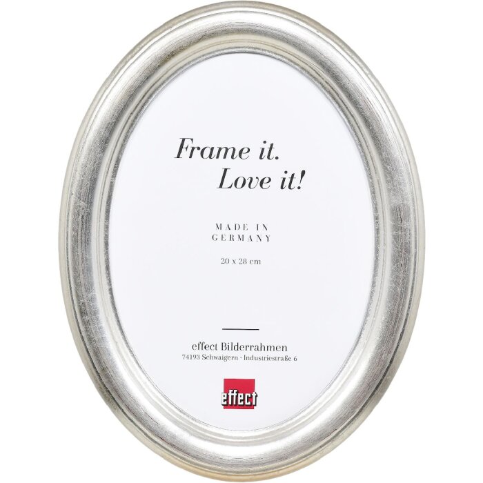 Ramka na zdjęcia owalna Effect, 25x25 cm, srebrna, drewno lite