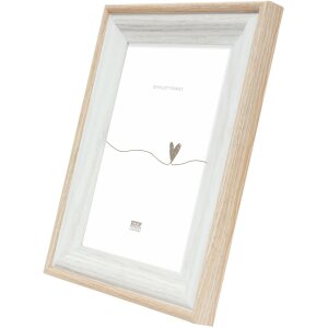 Deknudt Ramka drewniana S68VG1 biała-natura 13x18 cm