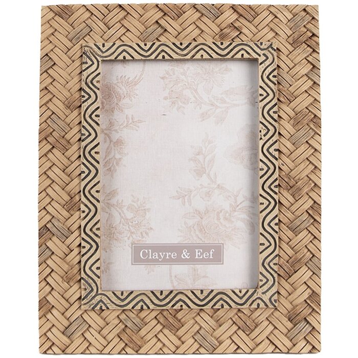 Clayre & Eef 2F0944 Ramka na zdjęcia 16x2x21 cm - 10x15 cm brązowa prostokątna