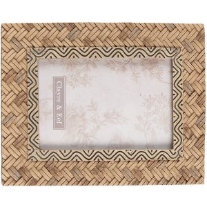 Clayre & Eef 2F0944 Ramka na zdjęcia 16x2x21 cm - 10x15 cm brązowa prostokątna