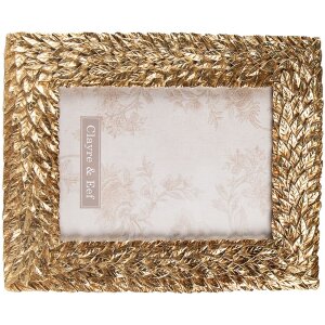 Clayre & Eef 2F0947 Ramka na zdjęcia 19x2x24 cm - 13x18 cm Prostokąt w kolorze złotym
