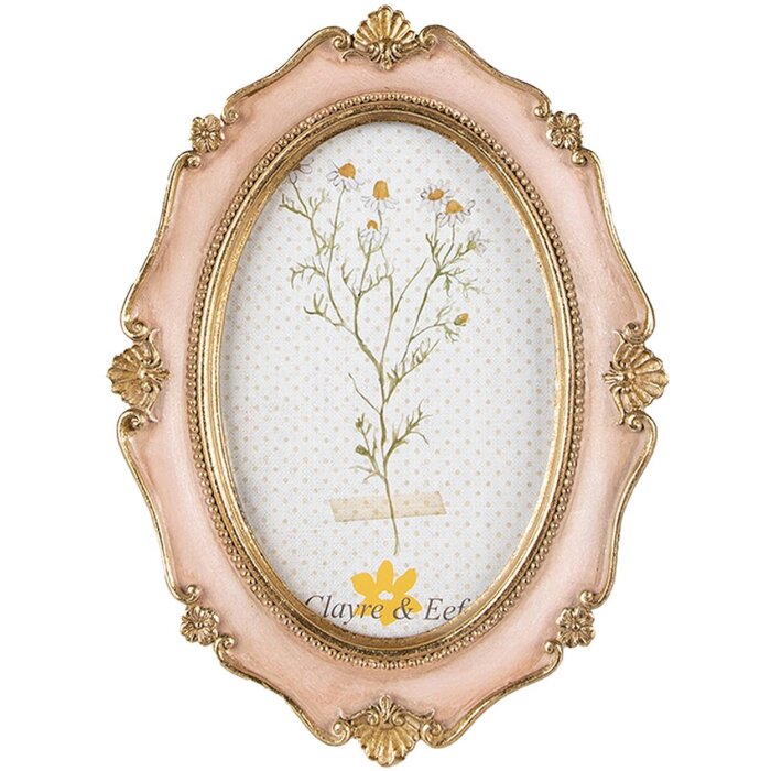 Clayre & Eef 2F0994 Ramka na zdjęcia 15x2x20 cm - 10x15 cm różowa
