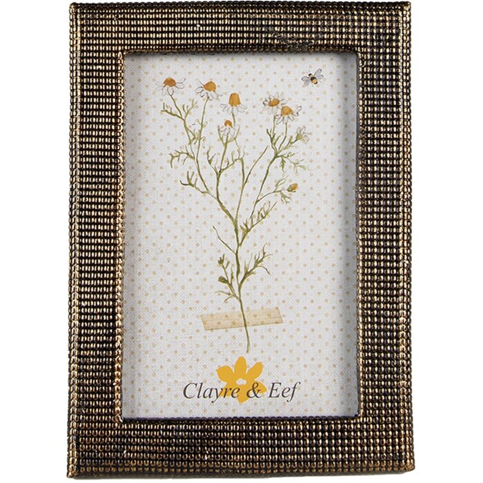 Clayre & Eef 2F0999 Ramka na zdjęcia 10x15 cm Elegancki wzór w kolorze złotym