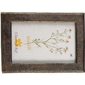 Clayre & Eef 2F0999 Ramka na zdjęcia 10x15 cm Elegancki wzór w kolorze złotym