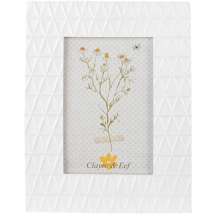 Clayre & Eef 2F1013 Ramka na zdjęcia 17x1x22 cm - 10x15 cm biała