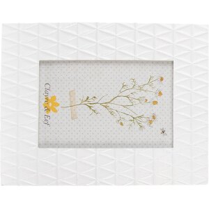 Clayre & Eef 2F1013 Ramka na zdjęcia 17x1x22 cm - 10x15 cm biała