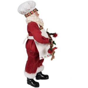 Clayre & Eef 65216 Dekoracja Father Christmas 16x8x28 cm czerwona