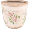 Clayre & Eef 6CE1541L Doniczka dekoracyjna Ø 18x17 cm różowa - beżowa okrągła