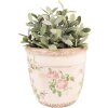 Clayre & Eef 6CE1541L Doniczka dekoracyjna Ø 18x17 cm różowa - beżowa okrągła