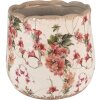 Clayre & Eef 6CE1549M Doniczka ceramiczna Ø 18x16 cm różowy beżowy styl barokowy
