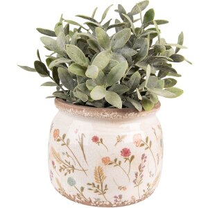 Clayre & Eef 6CE1551L Doniczka dekoracyjna Ø 20x15 cm różowa - zielona