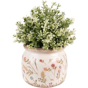 Clayre & Eef 6CE1551M Doniczka dekoracyjna Ø 15x13 cm różowa - zielona