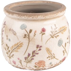Clayre & Eef 6CE1551S Doniczka dekoracyjna Ø 12x9 cm różowa - zielona